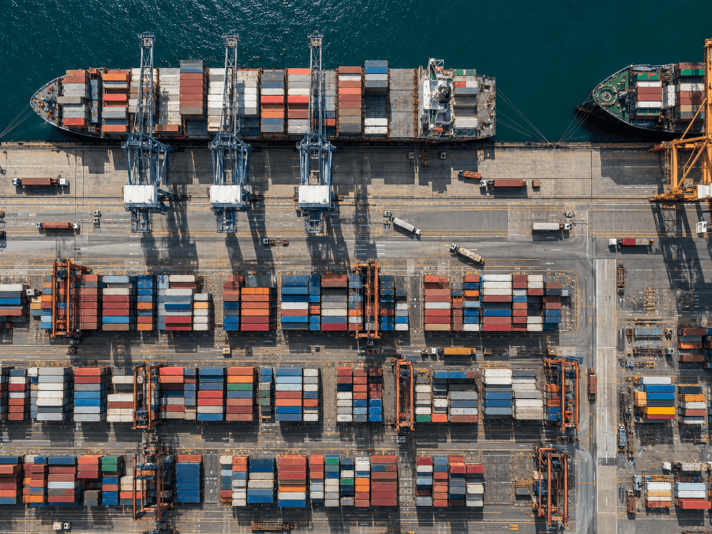 Cargo port viewed from above